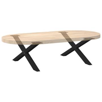 X-Shaped Coffee Table Legs - 2 pcs Black Steel 70x(30-31) cm