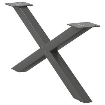 X-Shaped Coffee Table Legs 2 pcs Anthracite - Durable Steel