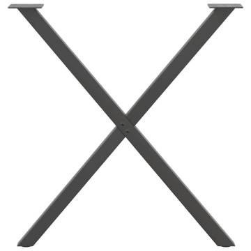 X-Shaped Dining Table Legs 2 pcs Anthracite Steel - 80x(72-73) cm