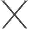 X-Shaped Dining Table Legs 2 pcs Anthracite Steel - 80x(72-73) cm