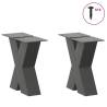 X-Shaped Coffee Table Legs - Anthracite Steel (2 pcs) | HipoMarket