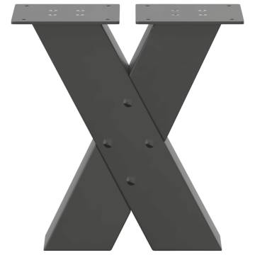 X-Shaped Coffee Table Legs - Anthracite Steel (2 pcs) | HipoMarket