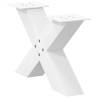 X-Shaped Coffee Table Legs - White Steel 60x(30-31) cm - 2 pcs