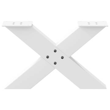 X-Shaped Coffee Table Legs - White Steel 60x(30-31) cm - 2 pcs