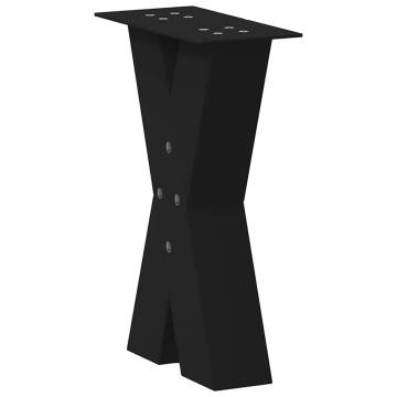 X-Shaped Coffee Table Legs – 2 pcs Black Steel | HipoMarket