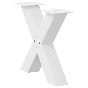 X-Shaped Coffee Table Legs - White Steel (2 pcs) | Hipomarket UK