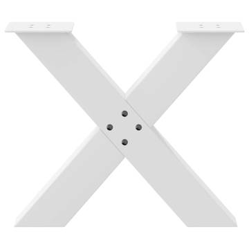 X-Shaped Coffee Table Legs - White Steel (2 pcs) | Hipomarket UK