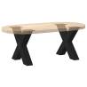 X-Shaped Black Coffee Table Legs - 60x(42-43) cm Steel - 2 pcs