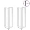 Bar Table Legs T-Shaped 2 pcs White - Durable Steel Design