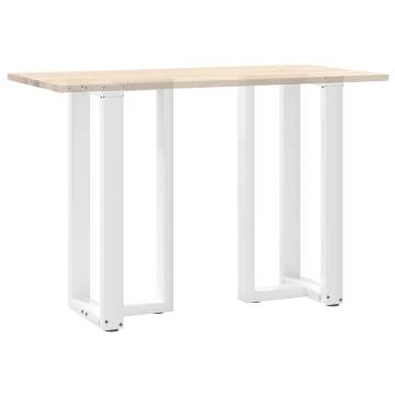 Bar Table Legs T-Shaped 2 pcs White - Durable Steel Design