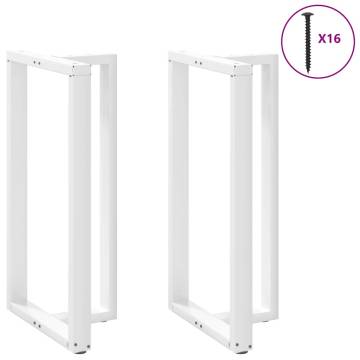 T-Shaped Bar Table Legs - 2 pcs White 60x35 CM - Durable Steel