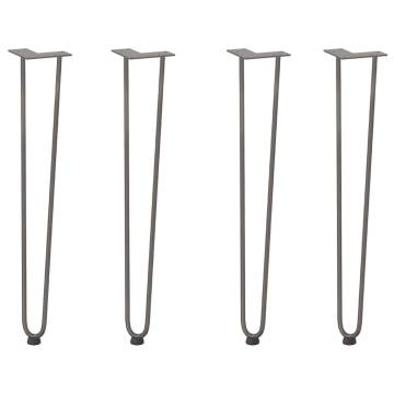 Hairpin Table Legs 4 pcs Natural Steel - 72 cm Solid Steel