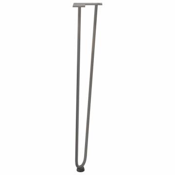 Hairpin Table Legs 4 pcs Natural Steel - 72 cm Solid Steel