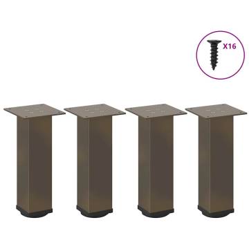 Coffee Table Legs - Natural Steel 42-44 cm | 4 pcs Set