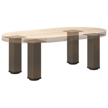 Coffee Table Legs - Natural Steel 42-44 cm | 4 pcs Set