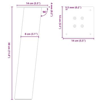 Coffee Table Legs 4 pcs Natural Steel 30 cm | Stylish & Durable