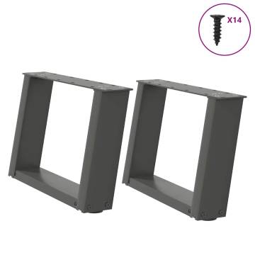 U-Shaped Coffee Table Legs - Anthracite Steel | HipoMarket