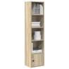 Stylish Bookcase in Sonoma Oak - 31x24x127 cm Engineered Wood