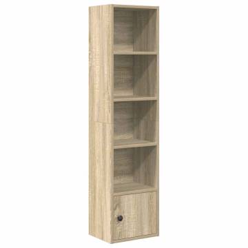 Stylish Bookcase in Sonoma Oak - 31x24x127 cm Engineered Wood