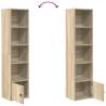 Stylish Bookcase in Sonoma Oak - 31x24x127 cm Engineered Wood