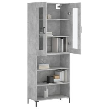 Stylish Highboard Concrete Grey | Durable Engineered Wood