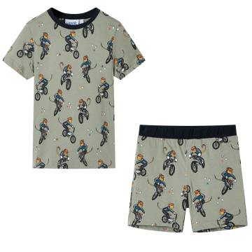 Kids' Short Sleeve Pyjamas - Light Khaki 92 | Hipo Market