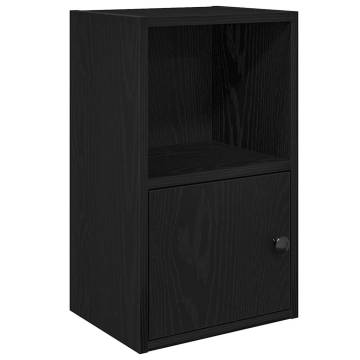 Stylish Black Oak Bookcase - Durable Engineered Wood Storage