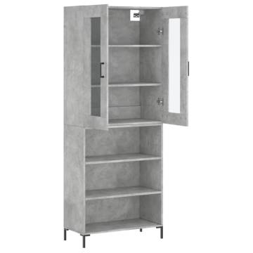 Stylish Highboard Concrete Grey | Durable Engineered Wood