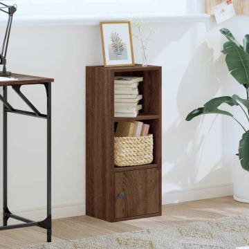 Stylish Brown Oak Bookcase | 31x24x77 cm Engineered Wood