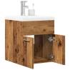  2 Piece Bathroom Furniture Set Old Wood Engineered Wood Colour old wood Size 41 x 38.5 x 46 cm Model without faucet Number of 1 