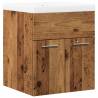 Stylish 2 Piece Bathroom Furniture Set - Old Wood Design