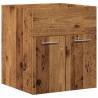 Stylish 2 Piece Bathroom Furniture Set - Old Wood Design