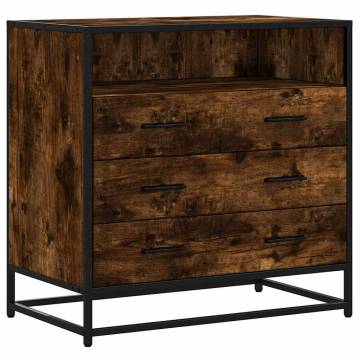 Stylish Drawer Cabinet in Smoked Oak - 70x41x70 cm