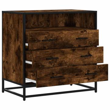 Stylish Drawer Cabinet in Smoked Oak - 70x41x70 cm