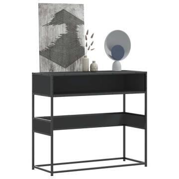 Black Console Table - 90x35x80 cm Engineered Wood | HipoMarket