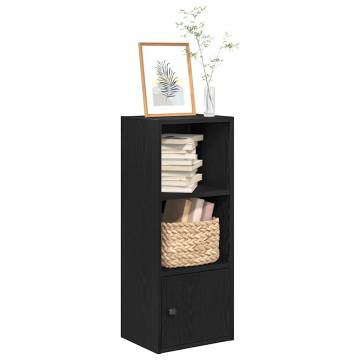 Stylish Black Oak Bookcase - 31x24x77 cm Engineered Wood