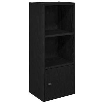 Stylish Black Oak Bookcase - 31x24x77 cm Engineered Wood