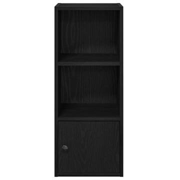 Stylish Black Oak Bookcase - 31x24x77 cm Engineered Wood