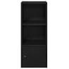 Stylish Black Oak Bookcase - 31x24x77 cm Engineered Wood