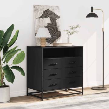 Stylish Black Drawer Cabinet - 70x41x70 cm | HipoMarket