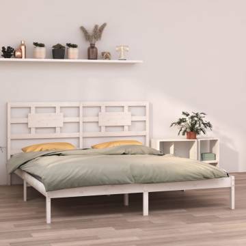 White Solid Wood Bed Frame 180x200 cm Super King Size - Hipomarket