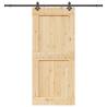 Solid Wood Pine Sliding Door with Hardware Set | 100x210 cm