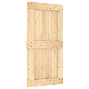 Solid Wood Pine Sliding Door with Hardware Set | 100x210 cm