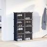 Storage Cube Organiser with 8 Cubes & Doors - Black PP