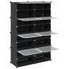 Storage Cube Organiser with 8 Cubes & Doors - Black PP