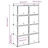 Storage Cube Organiser with 8 Cubes & Doors - Black PP