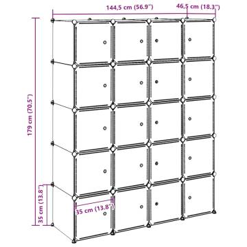 Storage Cube Organiser with 20 Cubes & Hanging Rods | Hipo Market