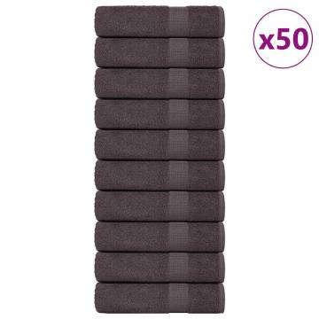 Hand Towels 50 pcs Anthracite 50x100 cm 100% Cotton | HipoMarket