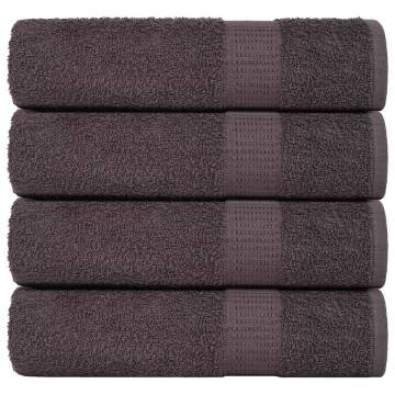 4 pcs Anthracite Shower Towels - 100% Cotton, Extra Absorbent