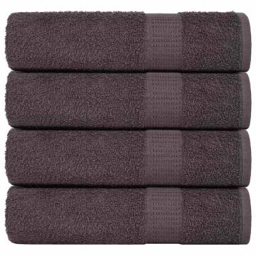 Premium 4-Piece Anthracite Bath Towels - 100% Cotton, 100x150 cm